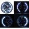 7" Halogen Motorcycle Crystal Clear White LED Halo Turn Signal Headlight 34 LEDs