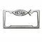 Chrome Jesus Fish License Plate Frame Standard Size 4 Hole Mount - Car/Truck