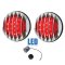 3-3/4" 17 LED Tail Lamp Lens w/ Chrome Bezel Flush Mount Assembly & Flasher Pair