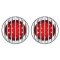 3-3/4" 17 LED Tail Lamp Lens w/ Chrome Bezel Flush Mount Assembly & Flasher Pair