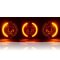 7 Projector Motorcycle Headlight Amber LED Halo Angel Eye Turn Signal Light Bulb