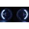 7" Halogen White LED Halo Angel Eyes Projector Headlight Headlamp H4 Bulbs 12V