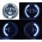 7" Halogen White LED Halo Angel Eyes Projector Headlight Headlamp H4 Bulbs Pair