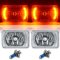 4X6" Amber LED Halo Angel Eye Headlight Halogen Headlamp 55/60W Light Bulbs Pair