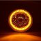 7" Motorcycle Crystal Clear SC Amber LED Halo Projector Halogen Headlight Lamp