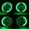 7" Motorcycle Crystal Clear SC Green LED Halo Projector Halogen Headlight Lamp