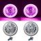 7" SMD Pink LED Halo Angel Eye H4 Headlamp Headlight Halogen Light Bulb Pair