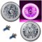 7" SMD Pink LED Halo Angel Eye H4 Headlamp Headlight Halogen Light Bulb Pair