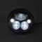 7" Black Chrome Face LED 6000k 6k Octane Headlight w/ White Halo Light Pair