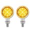 Motorcycle Amber LED Chrome Bullet Front Turn Signal Rear Tail Brake Lights Pair