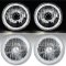 7" Halogen H4 Headlight Headlamp White LED Halo Angel Eyes Light Bulbs 12 Volt