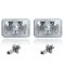 4X6 Halogen Semi Sealed H4 Headlight Headlamp Bulbs Diamond Crystal Clear Pair