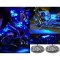 2Pc Blue LED Chrome Modules Motorcycle Chopper Frame Neon Glow Lights Pods Kit