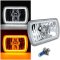 7x6" Switchback White LED Halo DRL Amber Turn Signal Angel Eye H4 Headlight Each