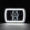 7x6" Switchback White LED Halo DRL Amber Turn Signal Angel Eye H4 Headlight Each