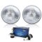 7" Stock Glass Lens/Metal 6v Headlight LED 6K 26/40w H4 Light Bulb Headlamp Pair