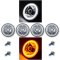 5-3/4" Switchback White LED DRL Angel Eye Halo / Amber Turn Signal Headlight Set