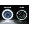 5-3/4" White SMD LED Halo Angel Eye Crystal Headlight & 6k LED Bulb Set of 4