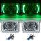 4X6" Green LED Halo Projector Halogen Headlight Headlamp Bulb Crystal Clear Pair