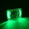 4X6" Green LED Halo Projector Halogen Headlight Headlamp Bulb Crystal Clear Pair