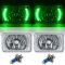 4X6" Green LED Halo Angel Eye Headlight Halogen Headlamp 55/60W Light Bulbs Pair