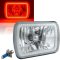 7X6" Red SMD LED Halo Angel Eye Clear Headlight 55/60W Halogen Light Bulb EACH