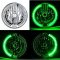 7" Green Split LED Halo Angel Eye Headlight Halogen Headlamp 60W Light Bulb Pair