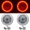 7" Halogen Red SC LED Halo Angel Eye Projector Headlight Light Lamp Bulb Pair