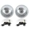 7" Stock Style H4 Glass Metal Headlight LED 4000Lm 40w Light Bulb Headlamp Pair