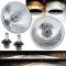 7" Stock Style H4 Glass Metal Headlight LED 4000Lm 40w Light Bulb Headlamp Pair