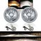 5-3/4" Diamond Crystal Clear Glass Headlight 6k LED H4 Light Bulb Headlamp Pair