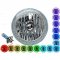 7" Bluetooth Cell Phone RGB SMD Multi Color LED Halo Headlight For Jeep Wrangler