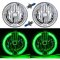 7" Green Split LED Halo Angel Eye Headlight Halogen Headlamp 60W Light Bulb Pair