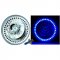 7" Blue LED Angel Eye Ring Motorcycle Halo Headlight Blinker Turn Signals Light