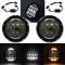 7" Black Projector 6500K LED White & Amber DRL Headlight For 97-18 Jeep Wrangler