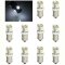 (10) White 5-LED Dash Instrument Panel Cluster Gauge Clock Glove Box Light Bulbs