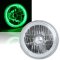 7" Halogen H4 12V Headlight Headlamp Green LED Halo Angel Eyes Light Bulbs Pair