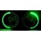 7" Halogen Green Sc LED Halo Ring Angel Eye Headlight Headlamp Light Bulb Pair