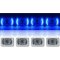 4X6" Blue LED Halo Projector Headlight 6K 6000K HID Headlamp Light Bulbs Set