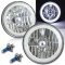 7" White COB LED Halo Angel Eye H4 6k Headlamp Headlight Halogen Light Bulb Pair