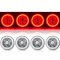 5-3/4" Red COB SMD LED Halo Angel Eye 6000K 6K HID Light Bulbs Headlights Set