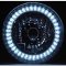 7" Motorcycle Halogen Headlight Light Bulb Crystal White LED Halo Ring Angel Eye