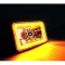 4X6" Amber LED SMD Halo Crystal Glass/Metal Headlight 6K HID Light Bulb Pair