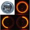 7" Amber LED Angel Eye Ring Motorcycle Halo Headlight Blinker Turn Signal Light