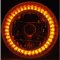 7" Amber LED Angel Eye Ring Motorcycle Halo Headlight Blinker Turn Signal Light