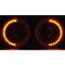 7" Amber LED Angel Eye Ring Motorcycle Halo Headlight Blinker Turn Signal Light