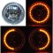 7" Halogen Motorcycle Amber LED Halo Ring H4 Light Bulb Headlight For: Harley