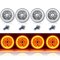 5-3/4" Amber LED COB SMD Halo Angel Eye Halogen Light Bulbs Metal Headlights Set