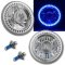 7" Halogen Blue SC LED Halo Angel Eye Projector Headlight Light Lamp Bulb Pair