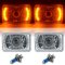 4X6" Amber LED Halo Projector Headlight Halogen Headlamp 55/60W Light Bulbs Pair